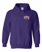 Newfoundland Acadian Girl Left Chest Pullover Hoodie in Purple