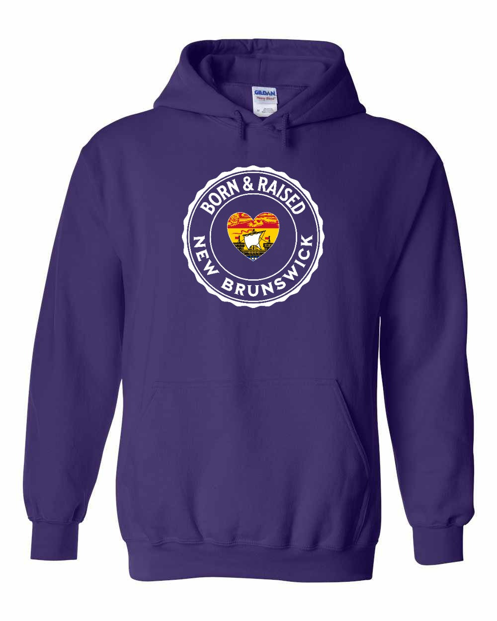 Born and Raised NB Heart Flag Pullover Hoodie - Unisex