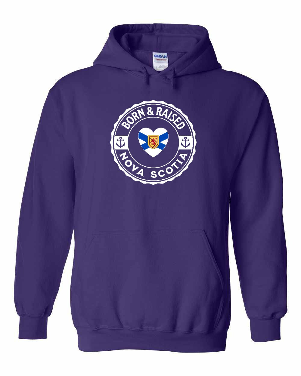 Born and Raised NS Heart Flag Pullover Hoodie - Unisex