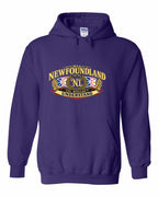 Newfoundland Thing Badge Full Front Pullover Hoodie in Purple