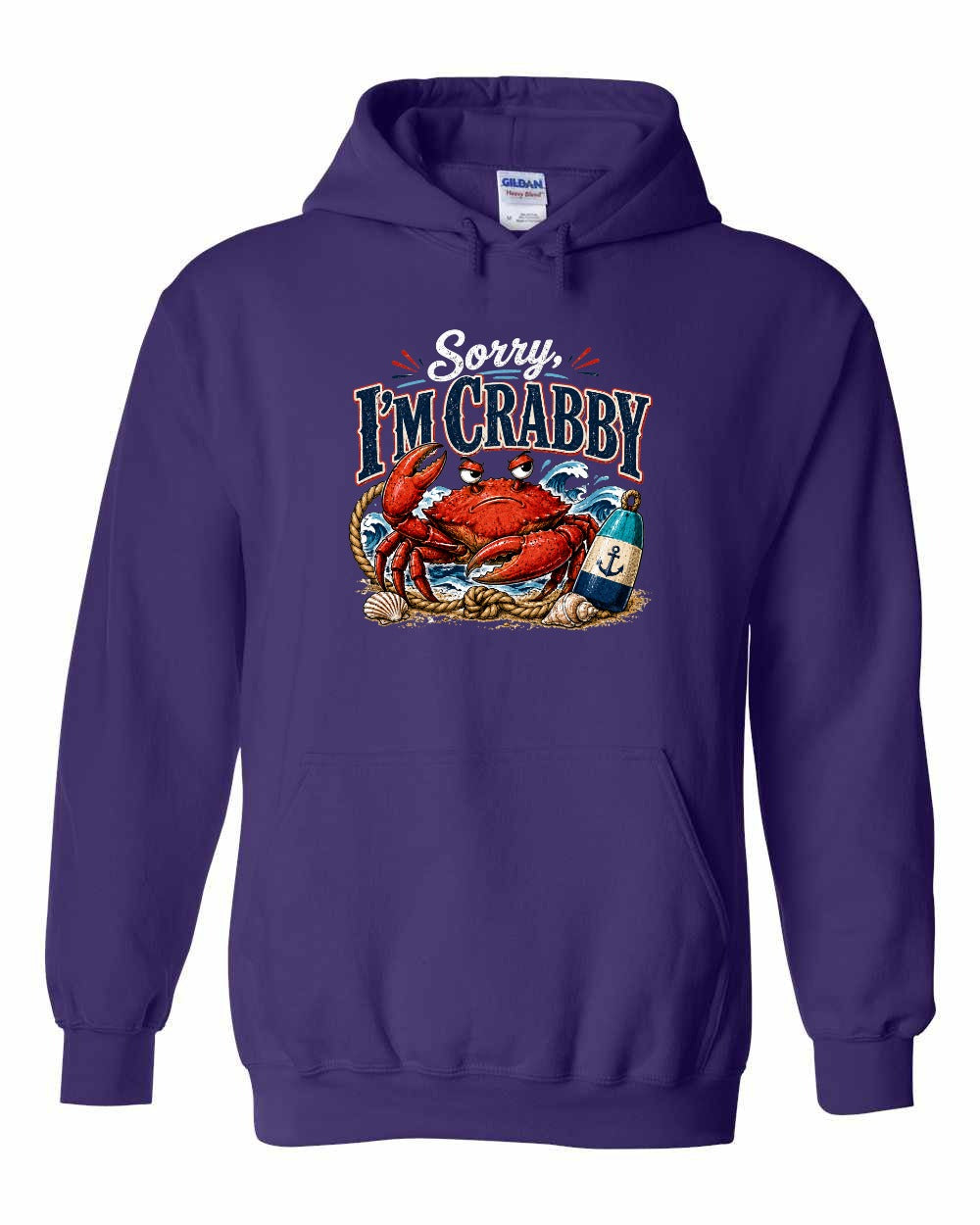 Sorry Im Crabby Pullover Hoodie in Purple