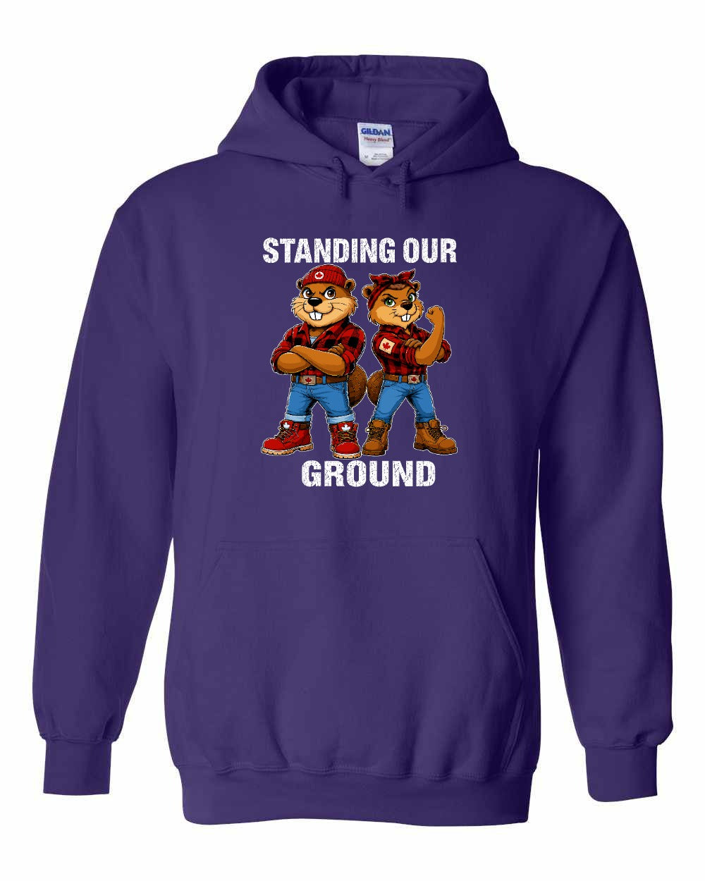 Standing Our Ground Full Front Pullover Hoodie in Purple
