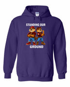 Standing Our Ground Full Front Pullover Hoodie in Purple