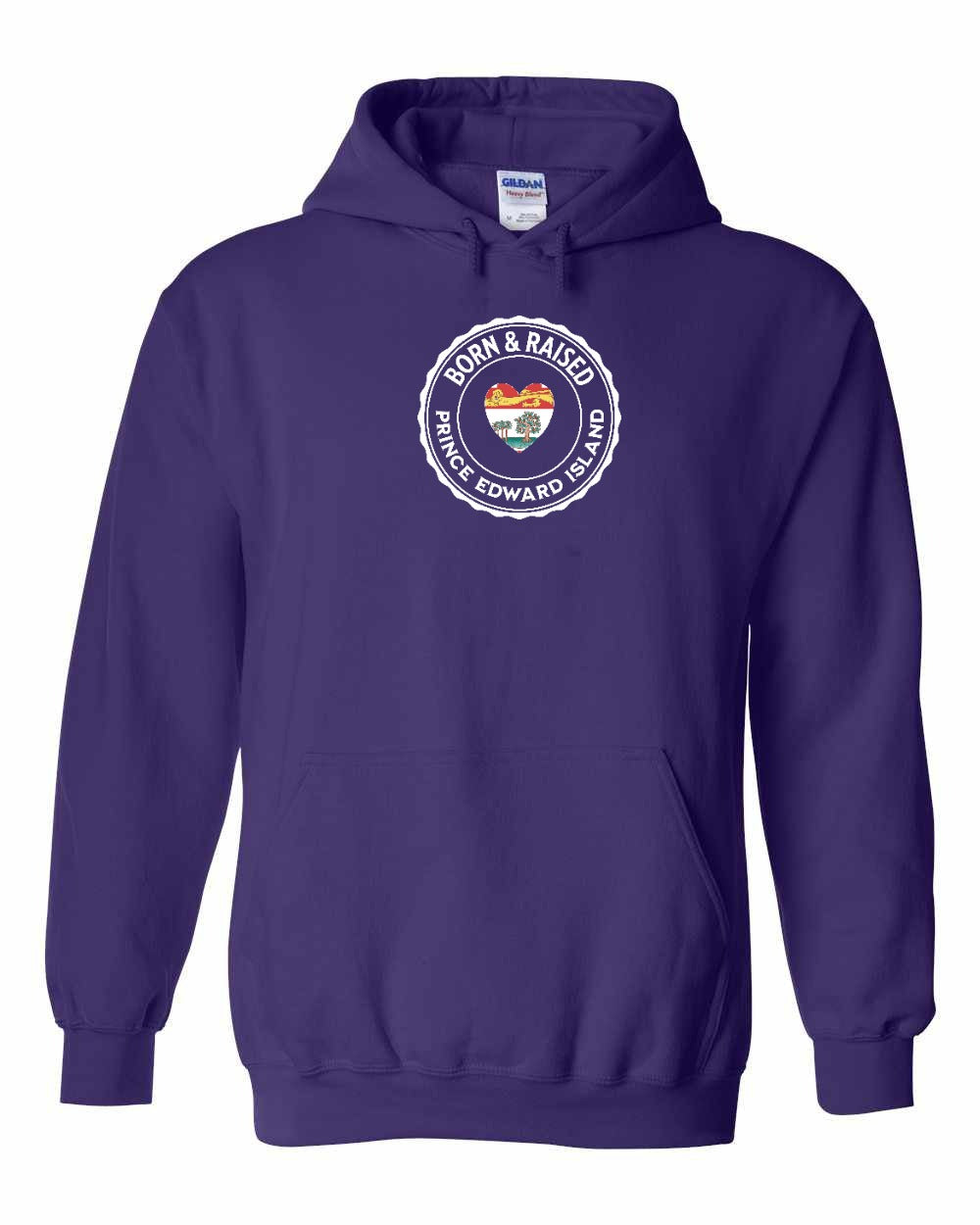 Born and Raised PEI Heart Flag Pullover Hoodie - Unisex