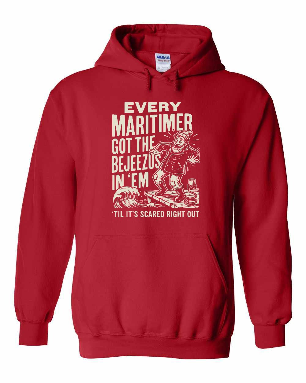 Bejezus Pullover Hoodie in Red
