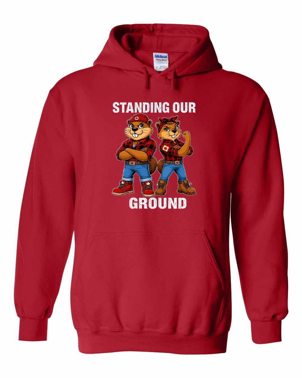 Standing Our Ground Full Front Pullover Hoodie in Red