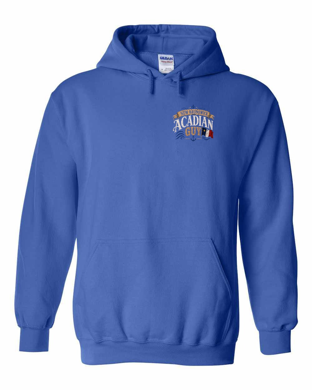 New Brunswick Guy Left Chest Pullover Hoodie in Royal