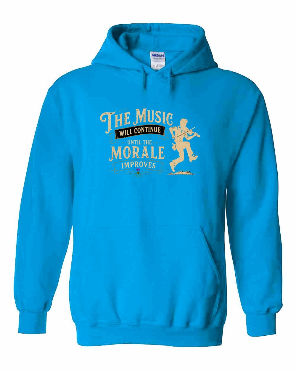 Muisic Will Continue Fiddle Pullover Hoodie in Sapphire