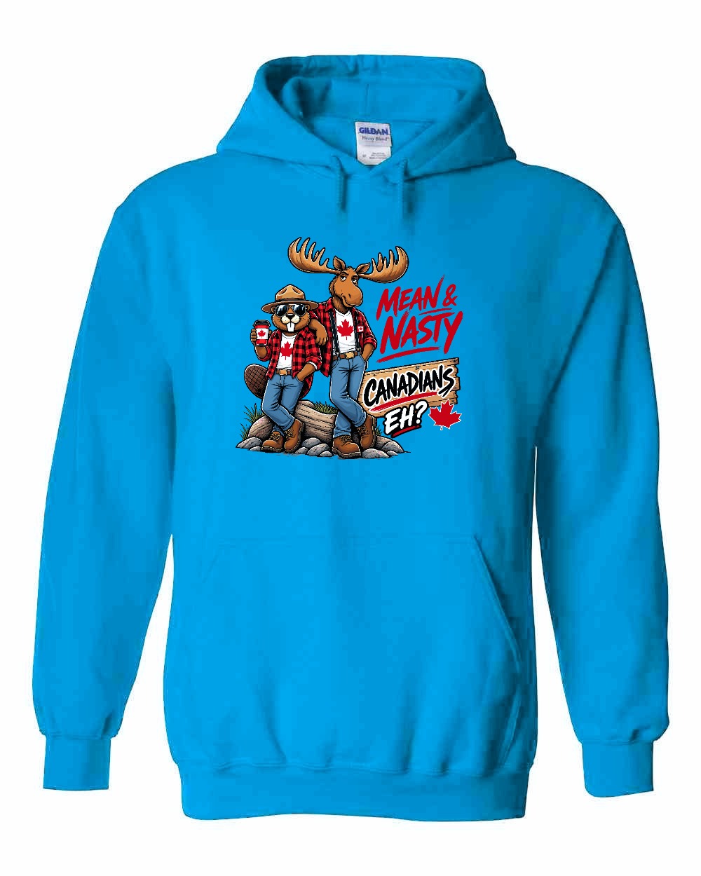 New Mean and Nasty Canadians Pullover Hoodie in Sapphire