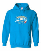 Newfoundland Acadian Girl Pullover Hoodie in Sapphire