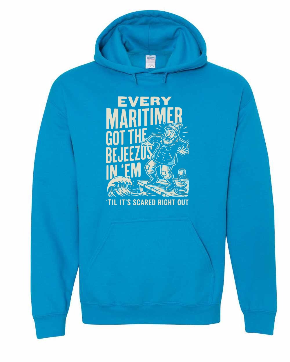 Bejezus Pullover Hoodie in Sapphire
