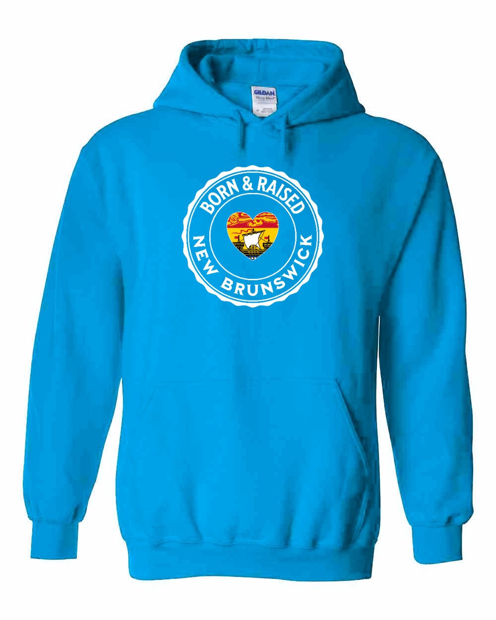 Born and Raised NB Heart Flag Pullover Hoodie - Unisex