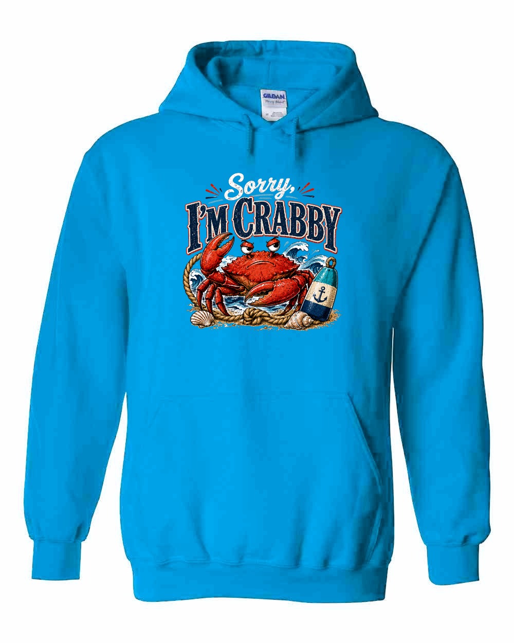 Sorry Im Crabby Pullover Hoodie in Sapphire