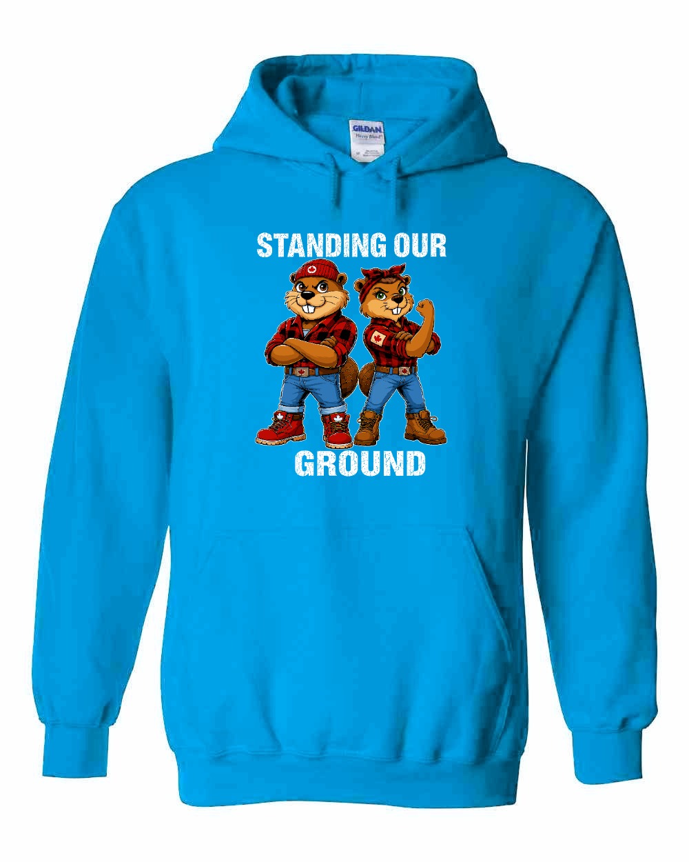 Standing Our Ground Full Front Pullover Hoodie in Sapphire