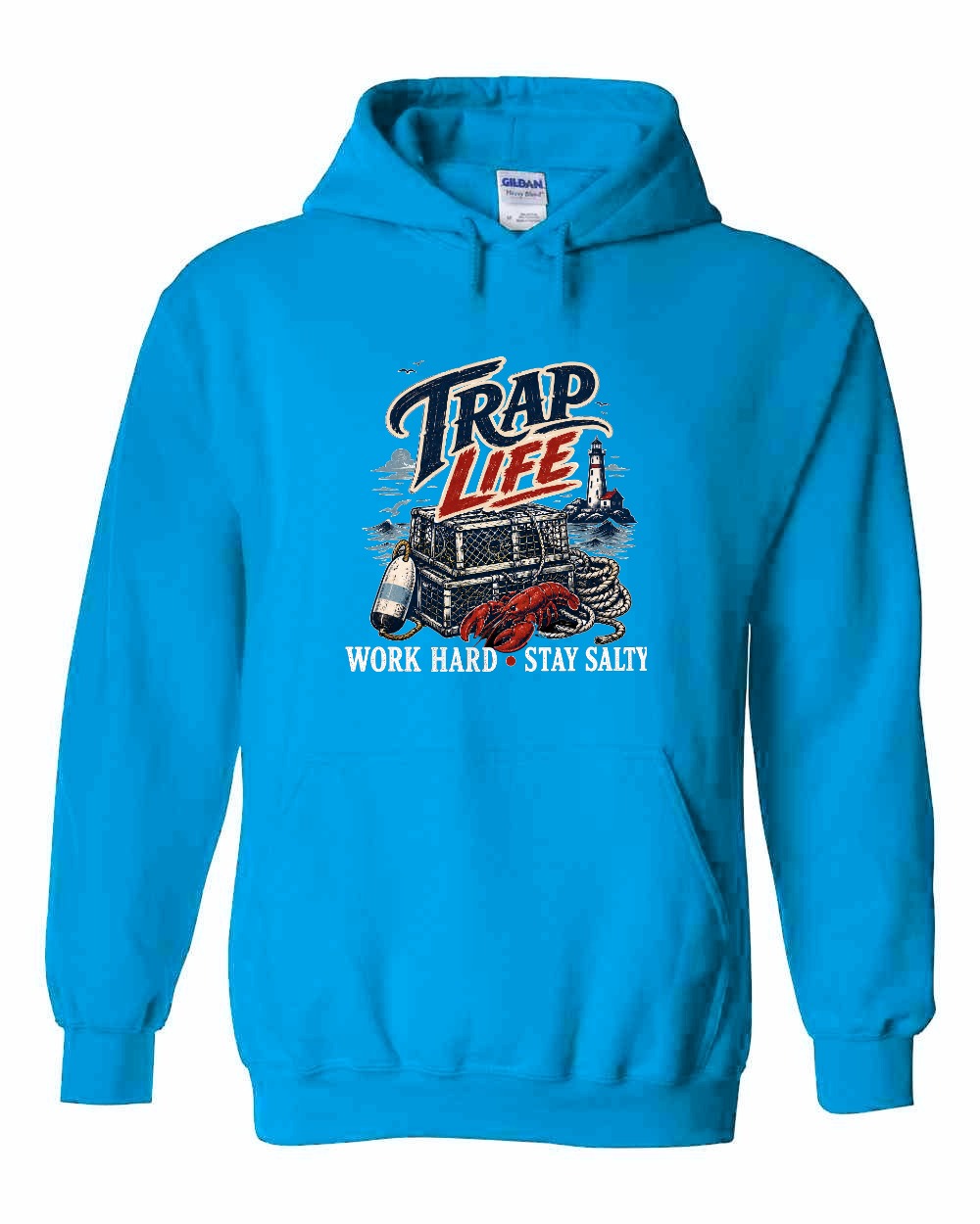 Trap Life Pullover Hoodie in Sapphire