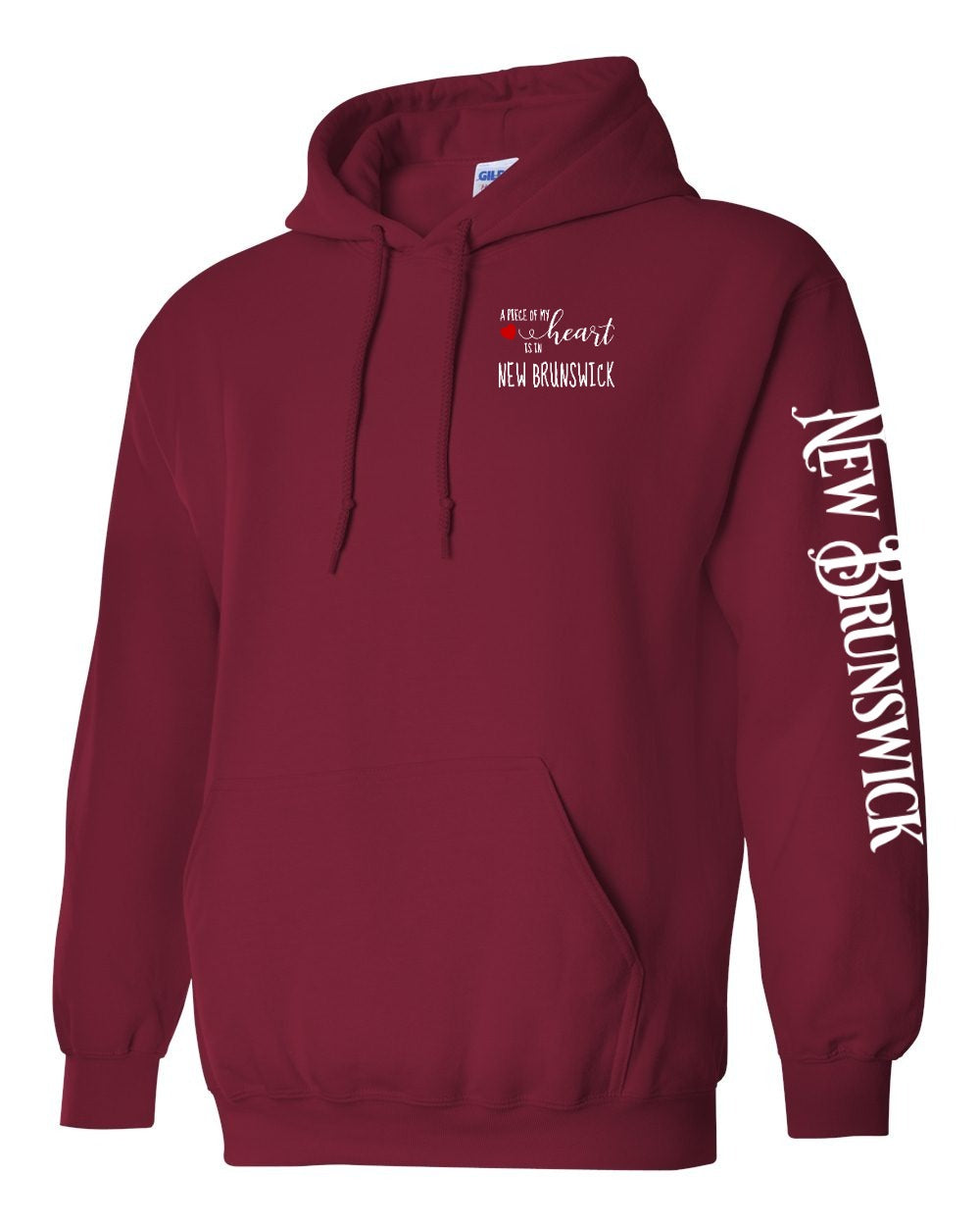 A piece of my Heart NB red heart Left Chest and Sleeve Pullover Hoodie - Unisex