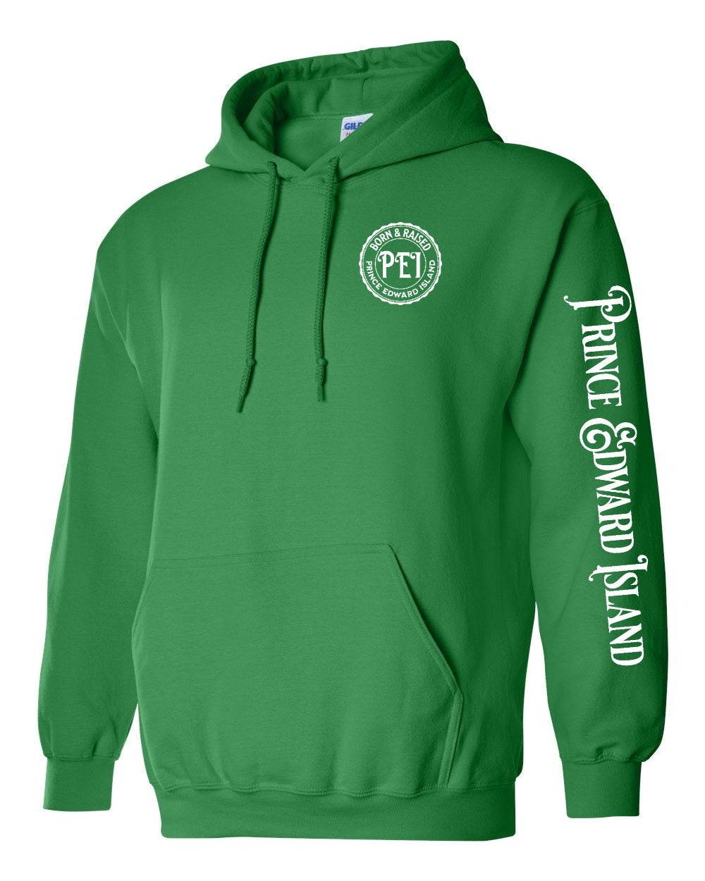 Born & Raised PEI Left Chest and Sleeve Pullover Hoodie - Unisex