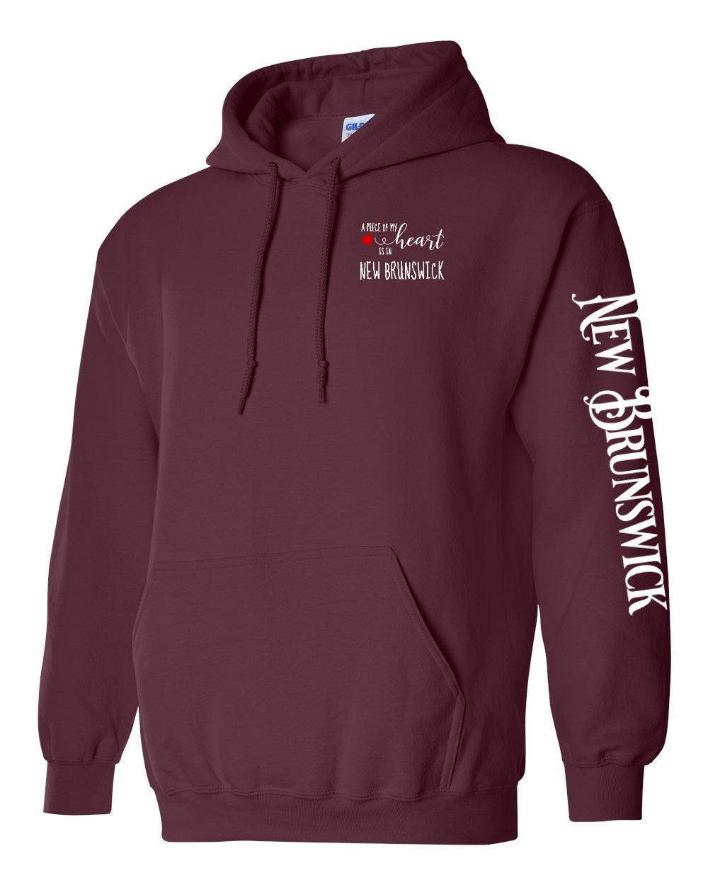A piece of my Heart NB red heart Left Chest and Sleeve Pullover Hoodie - Unisex