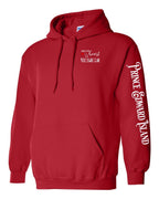 A piece of my Heart PEI red heart Left Chest and Sleeve Pullover Hoodie - Unisex