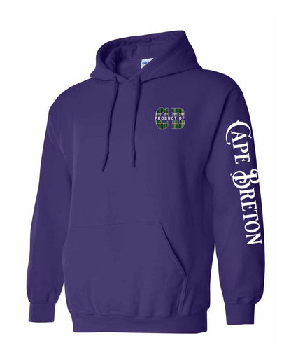 Product of Cape Breton Left chest and Sleeve Pullover Hoodie