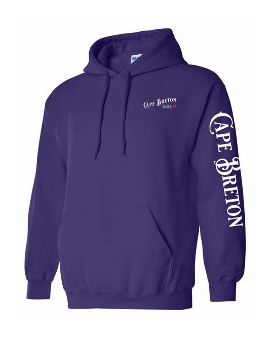 Cape Breton Girl Red Heart Left chest and Sleeve Pullover Hoodie