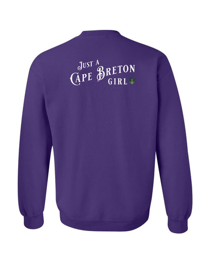 Just a Cape Breton Girl Tartan Left Chest and Back Crewneck Sweatshirt