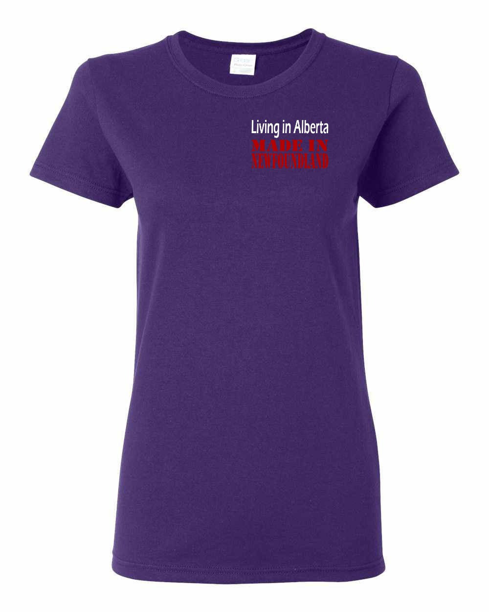 Living Alberta Made in Newfoundland Left Chest and Back Women's Tee