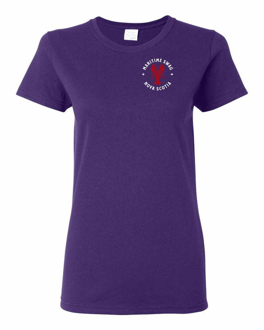 Maritime Swag Nova Scotia Mandala Red Lobster Left Chest womens-tee