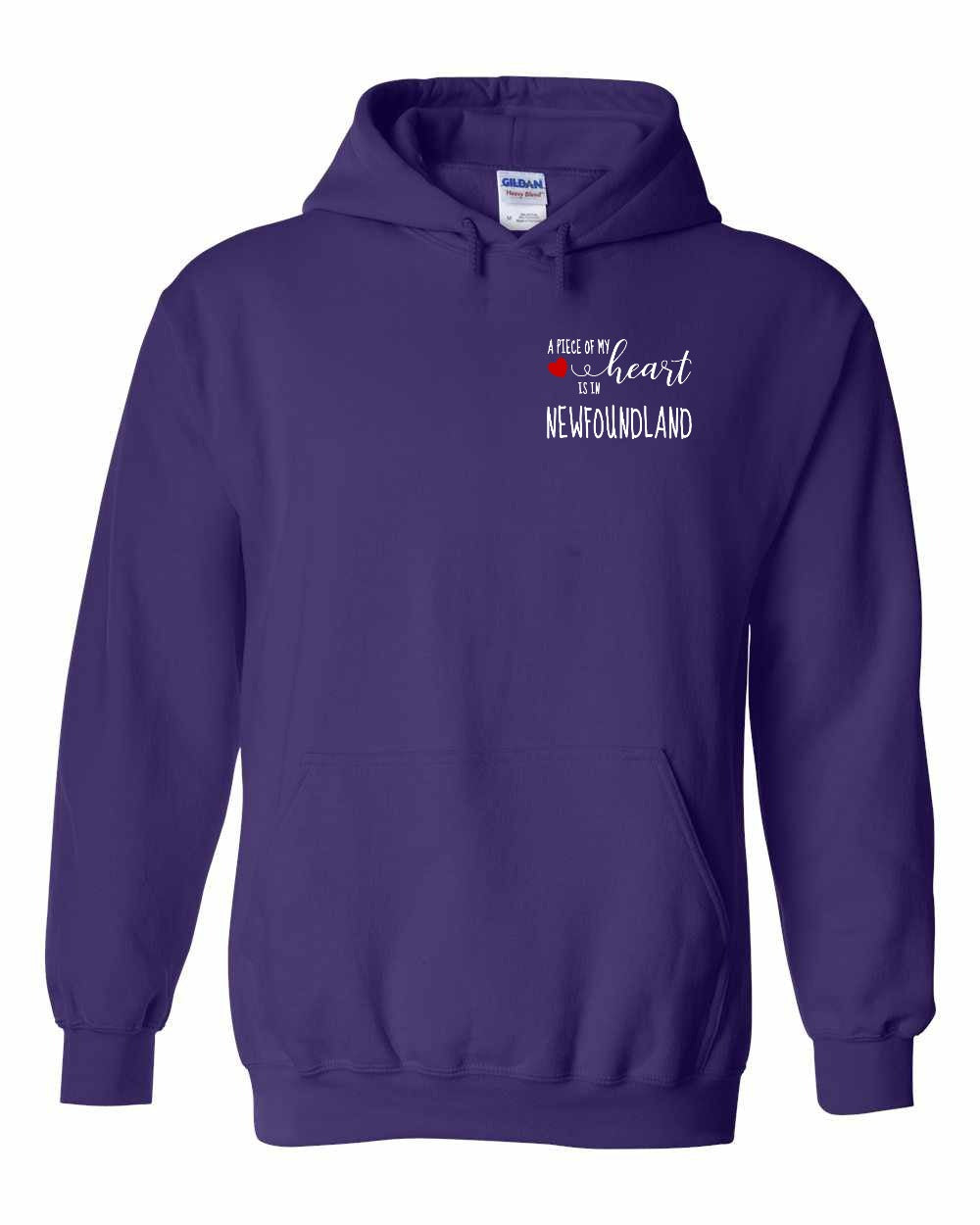 A piece of My heart in NFLD (Red Heart) Left Chest Pullover Hoodie - Unisex