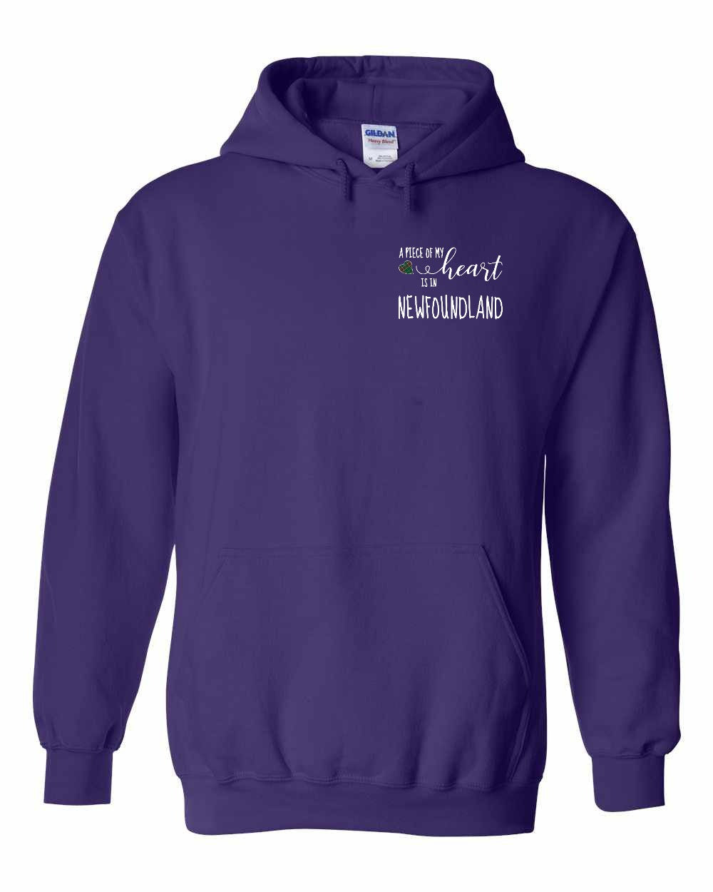 A piece of My heart in NFLD Tartan Heart Left Chest and Back Pullover Hoodie - Unisex