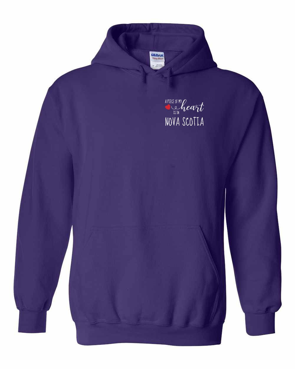 A piece of My heart in NS (Red Heart) Left Chest and Back Pullover Hoodie - Unisex