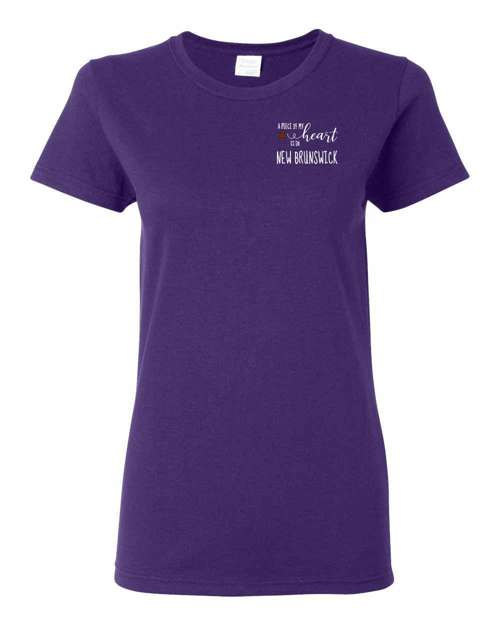A piece of My heart in New Brunswick (Tartan Heart) Left Chest and Back Women's Tee