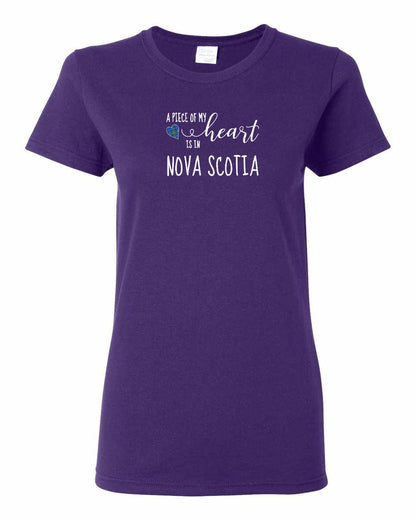 A piece of My heart in Nova Scotia (Tartan Heart) Full womens-tee
