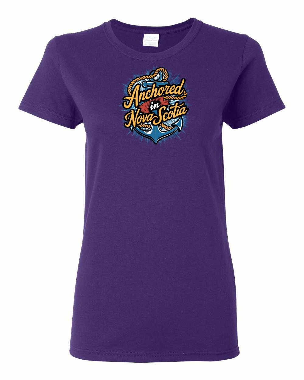 Anchored In Nova Scotia (Old Design) Full womens-tee