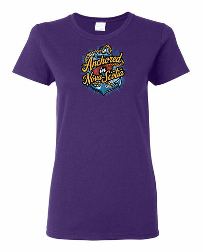 Anchored In Nova Scotia (Old Design) Full womens-tee