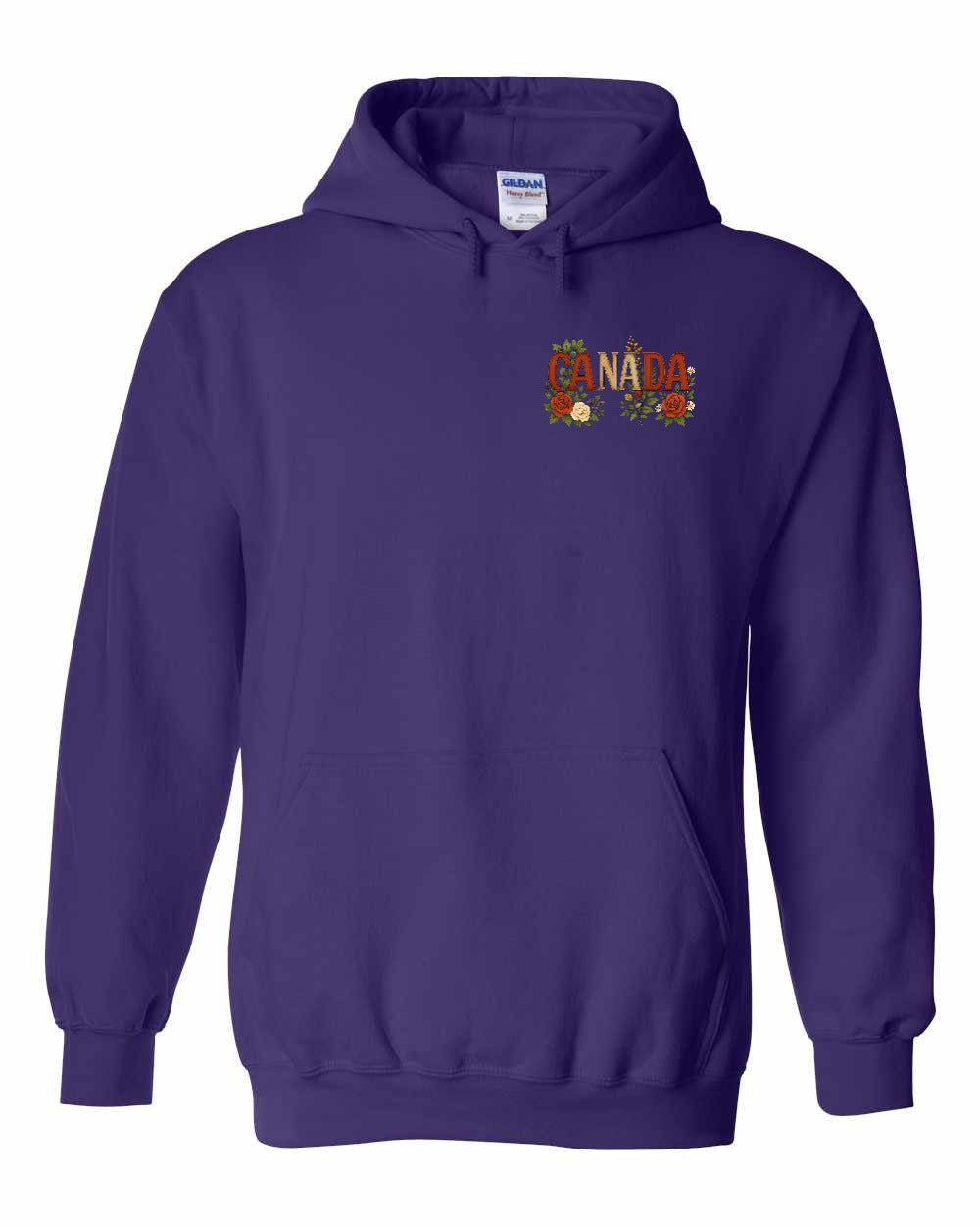 Canada Flowers Left Chest Pullover Hoodie - Gildan Canada (sewn Internationally) - Unisex