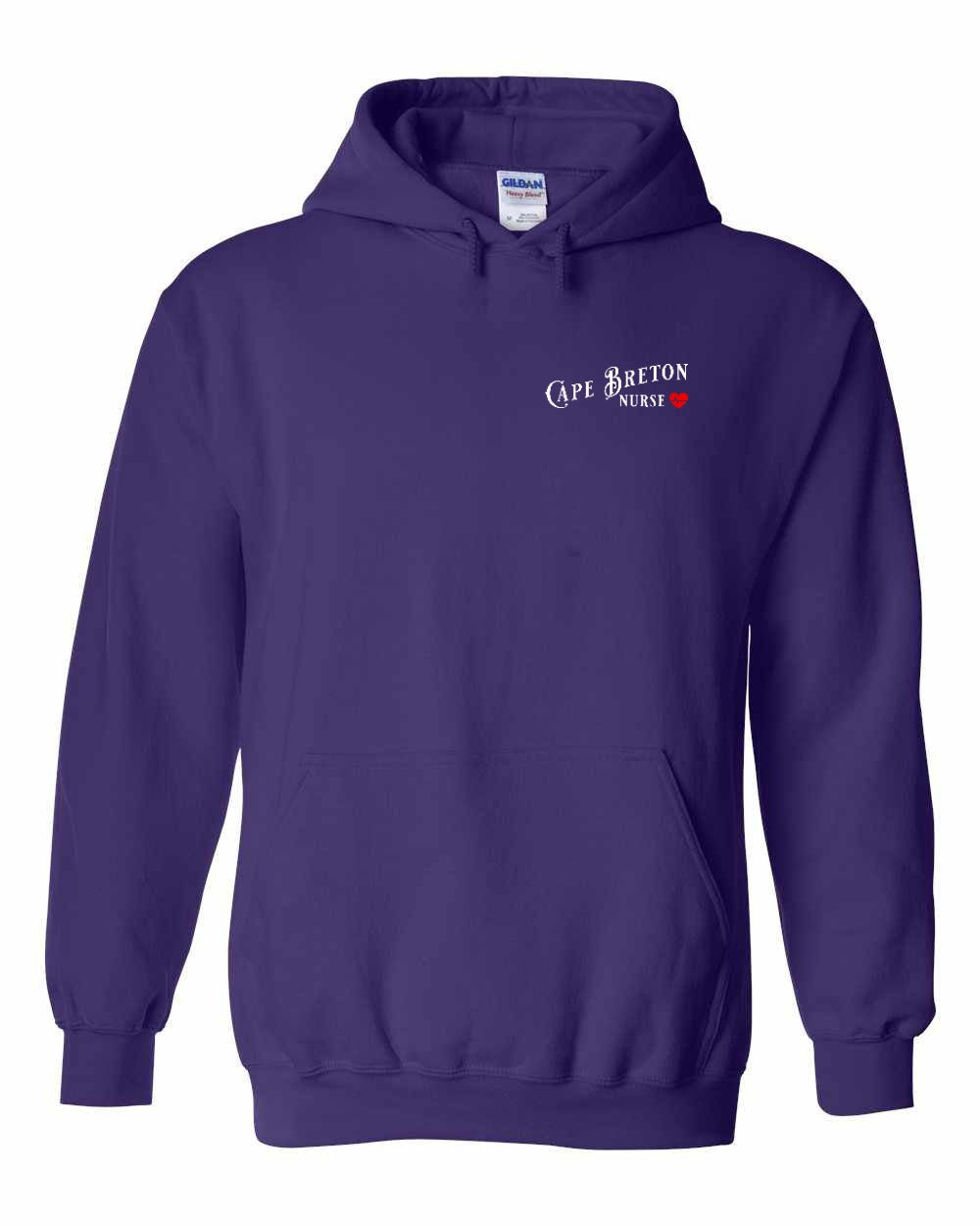 Cape Breton Nurse Left Chest and Back Pullover Hoodie