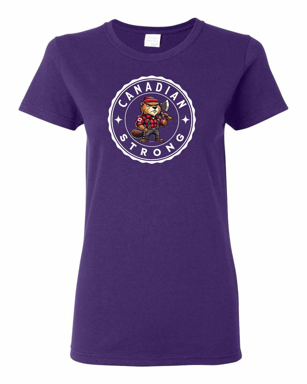 Canadian Strong Beaver Women's Tee - Gildan Canada (sewn Internationally)