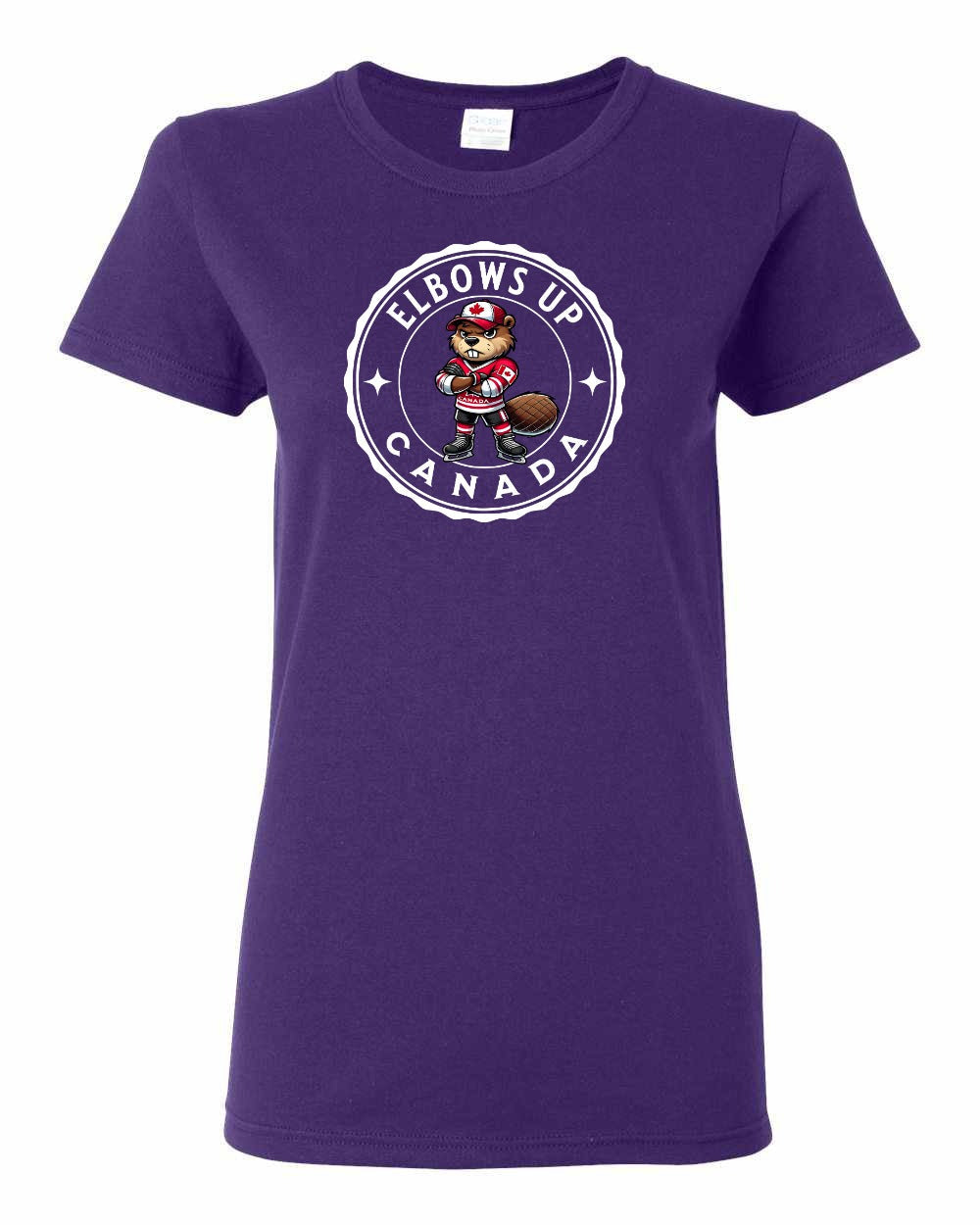 Elbows Up Beaver Women's Tee - Gildan Canada (sewn Internationally)