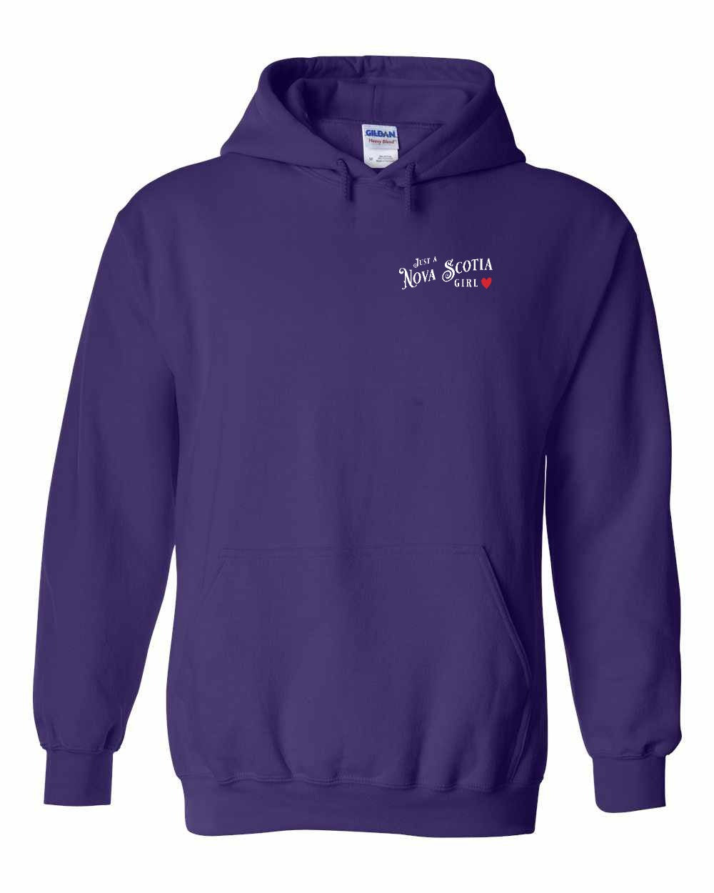 Just a NS Girl Red Heart Left Chest and Back Pullover Hoodie - Unisex