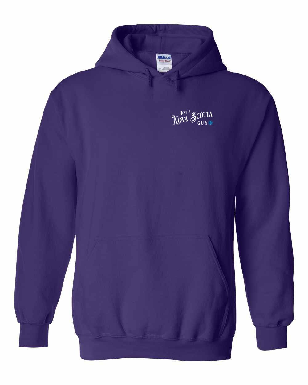 Just a Nova Scotia Guy blue Left Chest and Back pullover