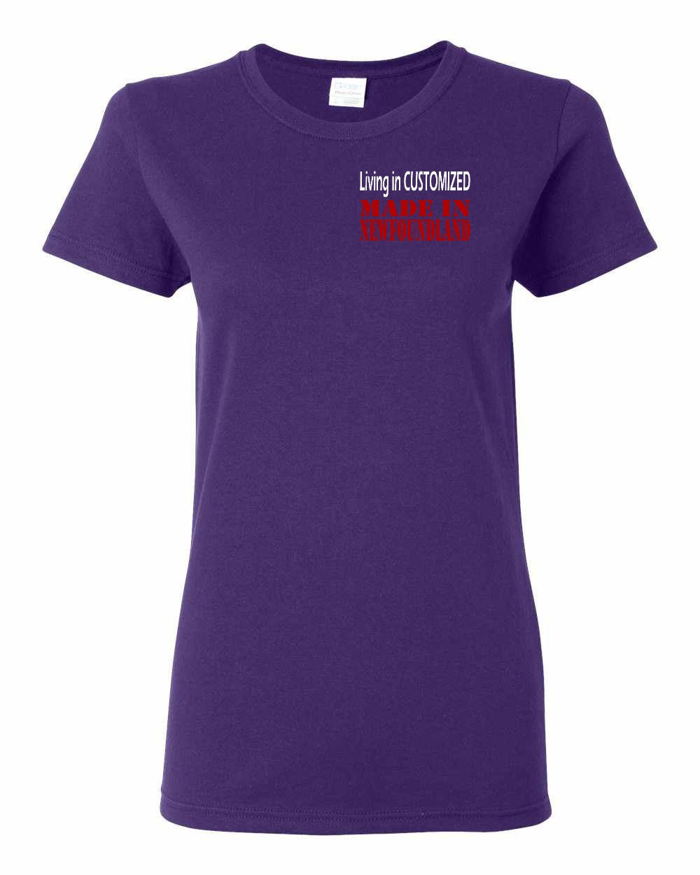 Living in Custom Made in NFLD Left Chest Women's Tee