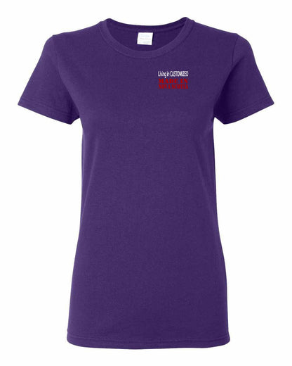 Living in Custom Made in Nova Scotia Left Chest and Back womens-tee
