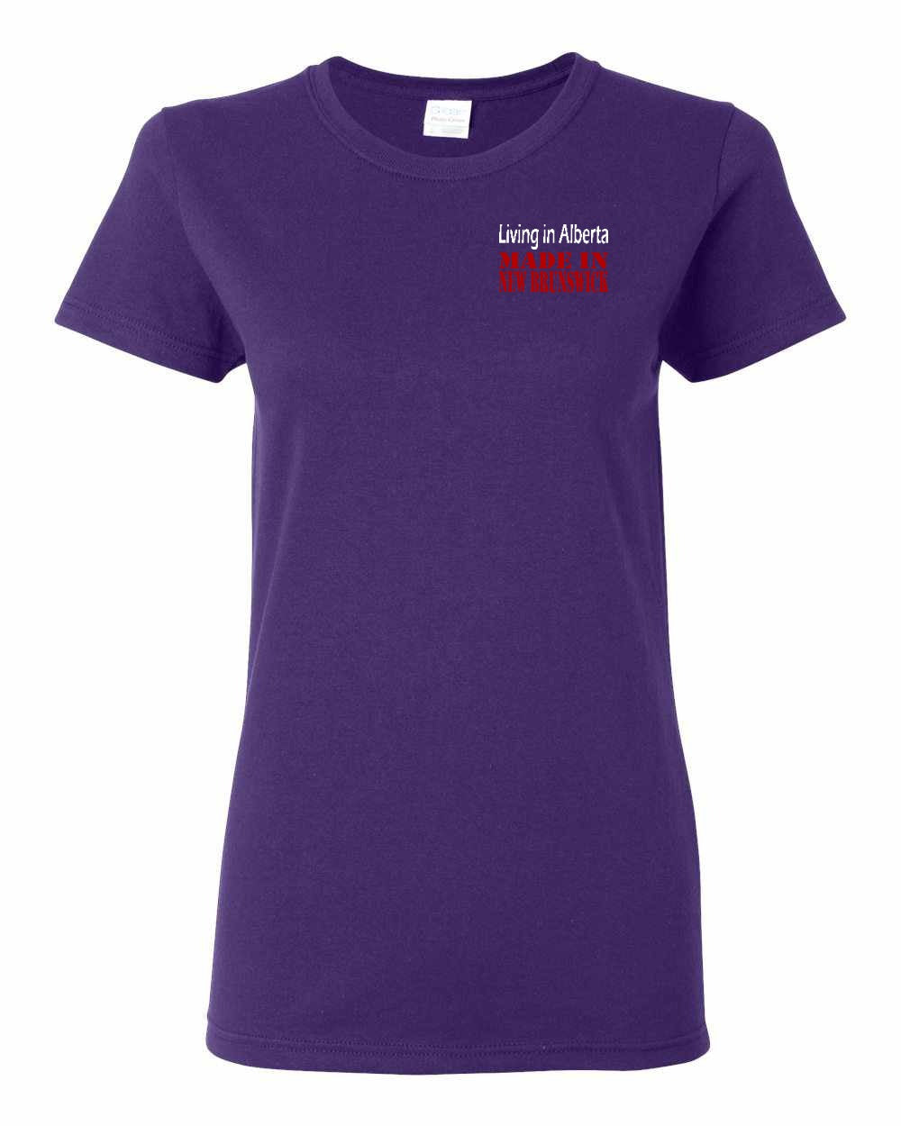 Living Alberta Made in NB Left Chest and Back Women's Tee