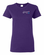 Living the NFLD Life blue Left Chest and Back Women's Tee