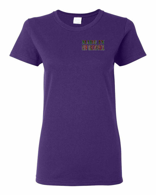 Made In New Brunswick ( Tartan Lettering) Left Chest Women's Tee