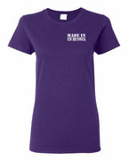 Made In NB ( White Lettering) Left Chest and Back Women's Tee