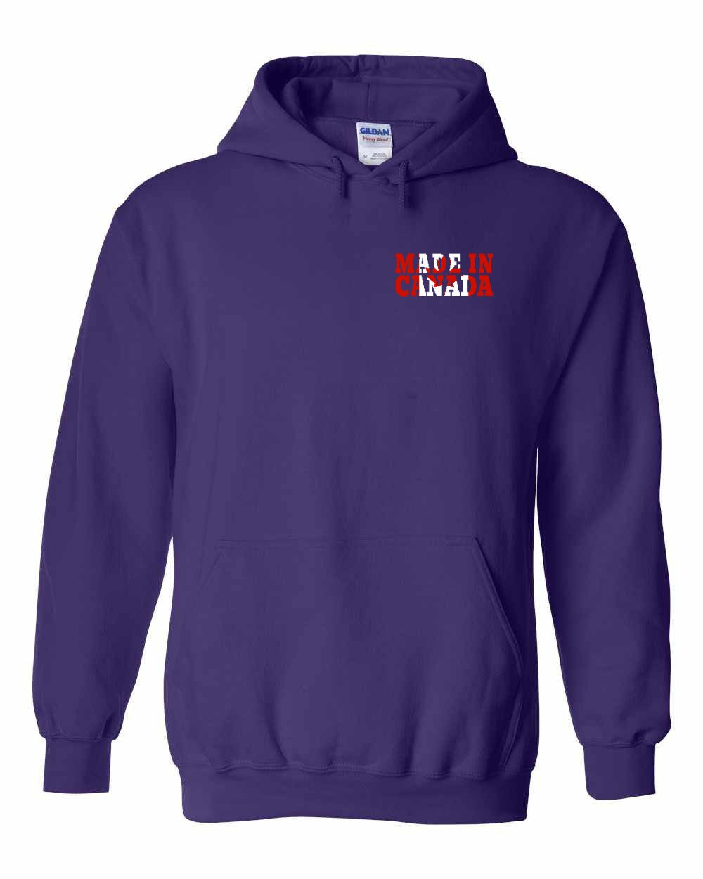 Made in Canada Flag Background Left Chest Pullover Hoodie - Gildan Canada (sewn Internationally) - Unisex