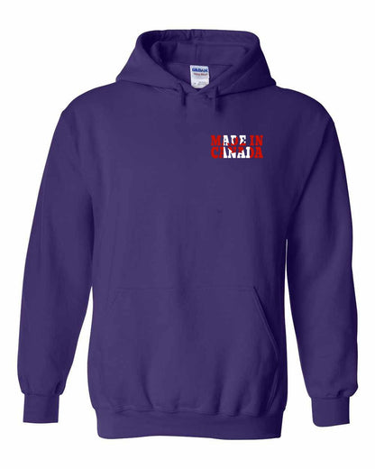 Made in Canada Flag Background Left Chest and Back Pullover