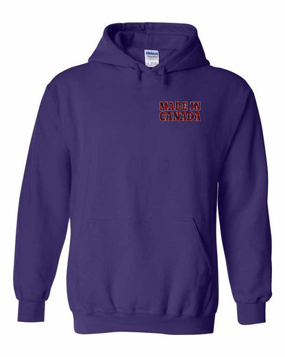 Made in Canada Plaid Background Left Chest Pullover